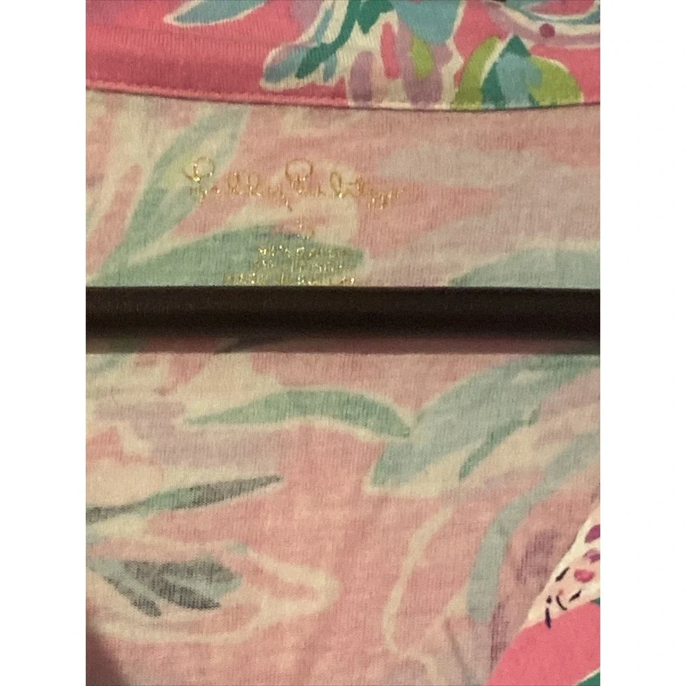 LILLY PULITZER PJ Knit Top Cockatoo Pink Paws For A‎ Cause Size Small